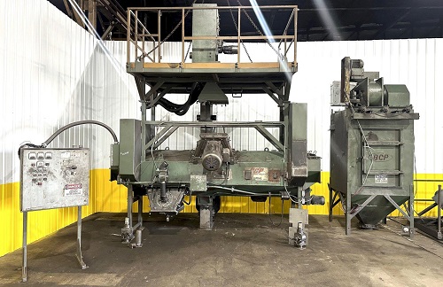 BCP #A4-7620, 3-wheel pass through blast machine, reclaim & dust collector, 60 HP, 1997 - Image 1