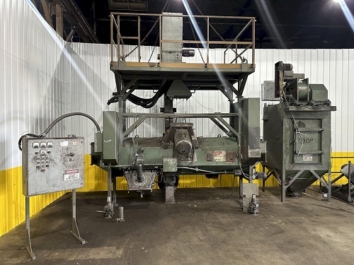 BCP #A4-7620, 3-wheel pass through blast machine, reclaim & dust collector, 60 HP, 1997 - Image 4