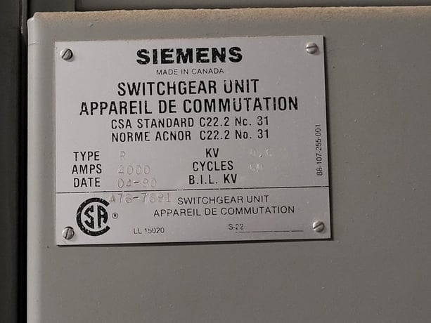 6000/9000 KVA 13800 Primary, 600Y/347 Secondary, Siemens, transformer w/switchgear unit - Image 2
