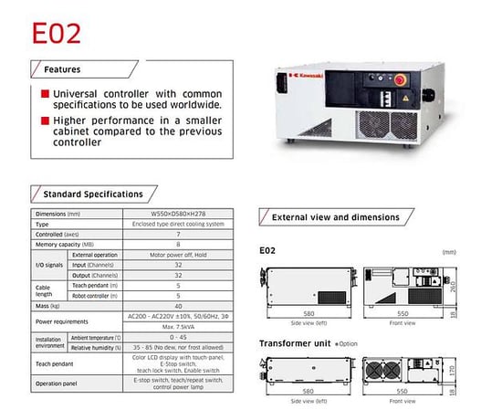 Kawasaki, ZX130L, 6-Axis robot with E02 Control, Teach pendant, cables, warranty, brand new, #105190 - Image 2