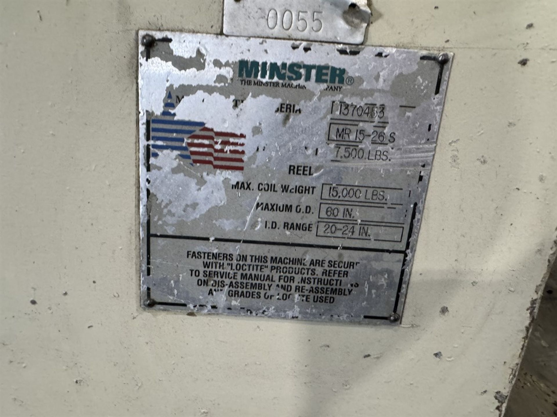 26" x .156" Minster #MSH30-26-7, 15000 lb., 60" OD, 20"-24" ID, 3-leaf mandrel, hydraulic mandrel expansion - Image 10