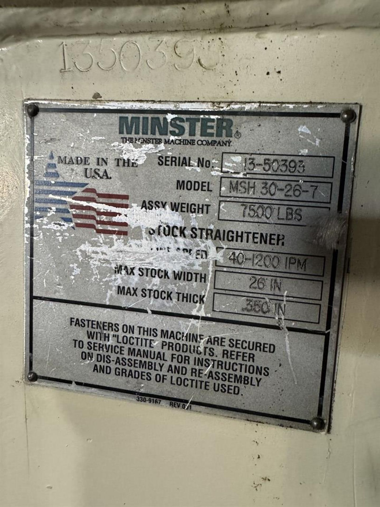 26" x .156" Minster #MSH30-26-7, 15000 lb., 60" OD, 20"-24" ID, 3-leaf mandrel, hydraulic mandrel expansion - Image 11
