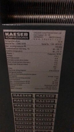 55 CFM, 125 PSIG, Kaeser #SM15, Rotary Screw Air Compressor, w/ dryer, 15 HP, 3525 RPM, 460 V., 3279 Hrs, 2022 - Image 8