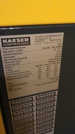 55 CFM, 125 PSIG, Kaeser #SM15, Rotary Screw Air Compressor, w/ dryer, 15 HP, 3525 RPM, 460 V., 3279 Hrs, 2022 - Image 9