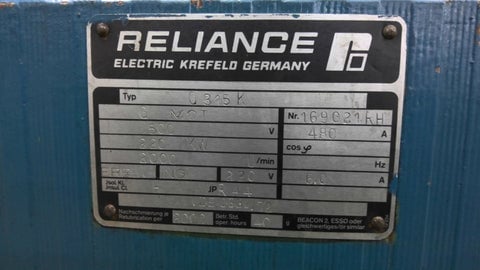 295 HP 2000 RPM Reliance G315K, 480 VA - Image 6