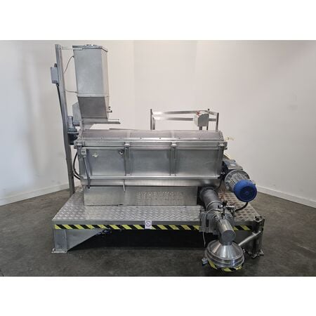 Italtech #MXC-300, Stainless Steel continuous pasta mixer extruder, flour screw feeder/doser with hopper - Image 2