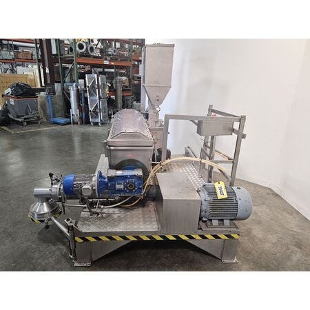 Italtech #MXC-300, Stainless Steel continuous pasta mixer extruder, flour screw feeder/doser with hopper - Image 4