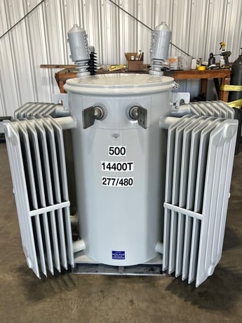 500 KVA 14400/24900 Primary, 277/480 Secondary, Howard, oil-filled, 1-phase (3 available) - Image 1