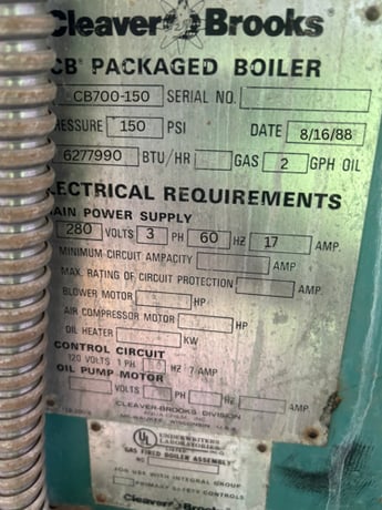 150 HP Cleaver-Brooks #CB-700-150-150, Mobile Boiler Room / Rental Boiler, 150 psi, 1988 - Image 4