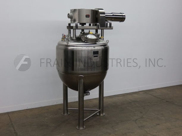 528 gallon Lee #2000LD9MS, Jacketed Vacuum Kettle, 62" diameter X 27" Straight Side, 15 HP Agitator - Image 5