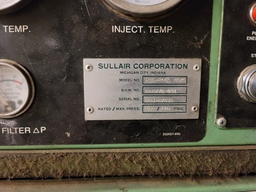 100 psi, Sullair #25S-200L 100, Air Compressor, 200 HP, 1987 - Image 7