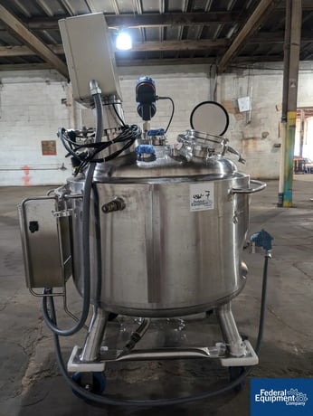 66 gallon Precision, Stainless Reactor, 316L Stainless Steel, 45/100#, 30" diameter x 17" straight side, dish - Image 3