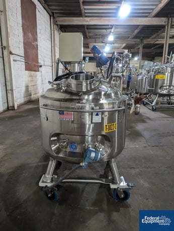 66 gallon Precision, Stainless Reactor, 316L Stainless Steel, 45/100#, 30" diameter x 17" straight side, dish - Image 4