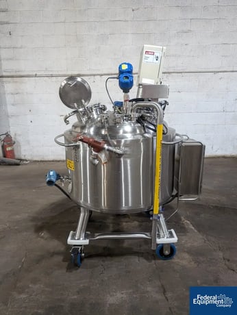 66 gallon Precision, Stainless Reactor, 316L Stainless Steel, 45/100#, 30" diameter x 17" straight side, dish - Image 5