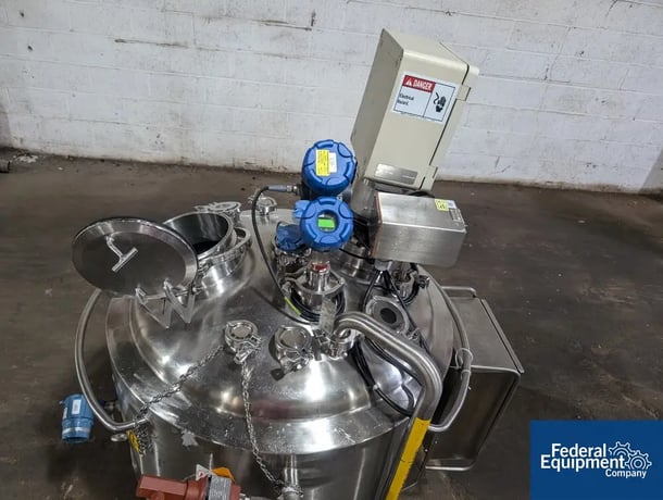 66 gallon Precision, Stainless Reactor, 316L Stainless Steel, 45/100#, 30" diameter x 17" straight side, dish - Image 6