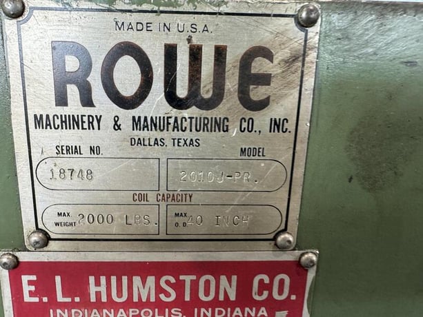 2000 lb. Rowe #2010J-PR, coil cradle - Image 5