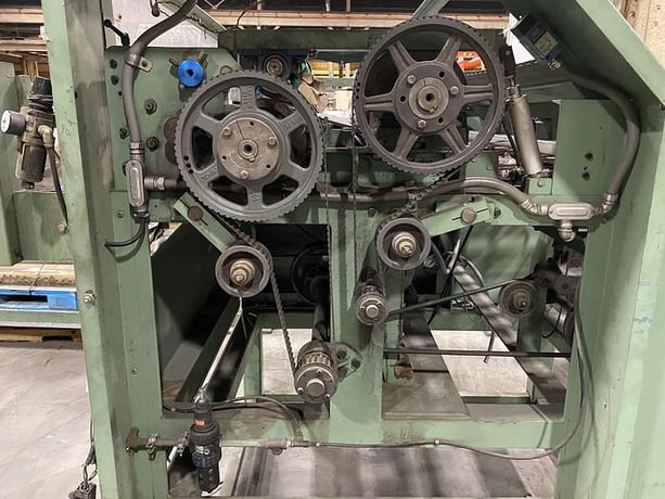 50" Maxson #MSE, single rotary knife sheeter, 53" wide stationary bed knive, 330 FPM, 1994 - Image 2