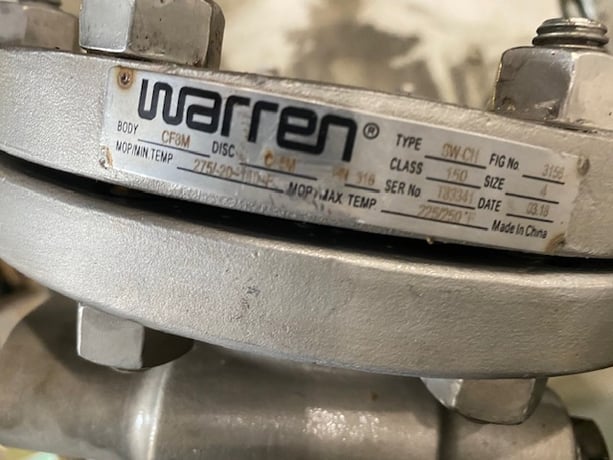 Warren #SW-CH, size 4 check valve, 2018 (5 available) - Image 4
