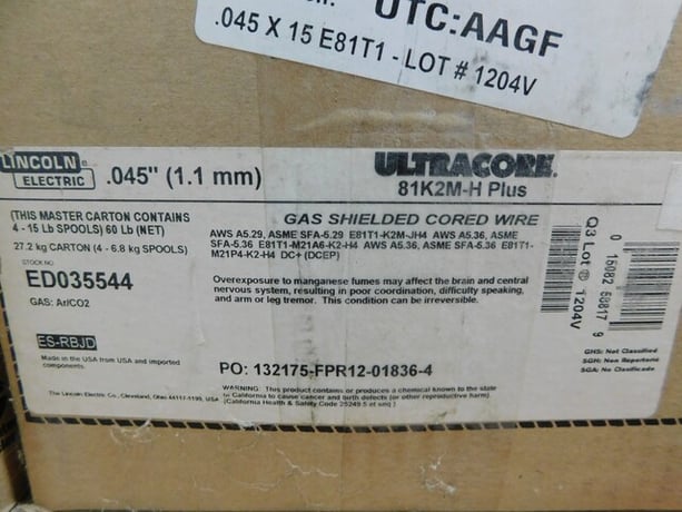 Lincoln Electric, Ultracore 81K2M-H Plus ED035544, 0.045", lot of 132 - Image 8