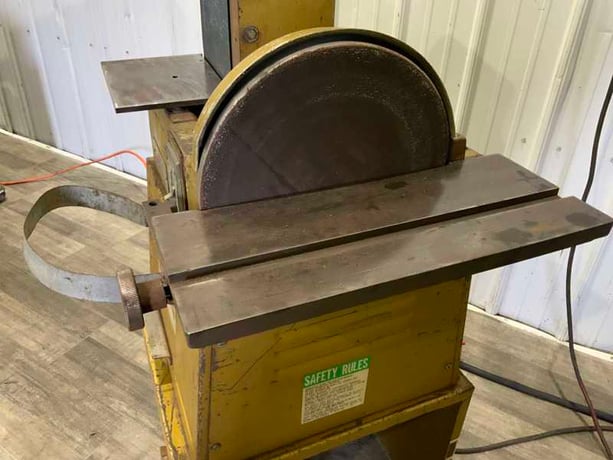 6" x 48" Powermatic #30, belt sander & 12" disc grinder, 1 HP, 2375 RPM, serial #8430296 - Image 3
