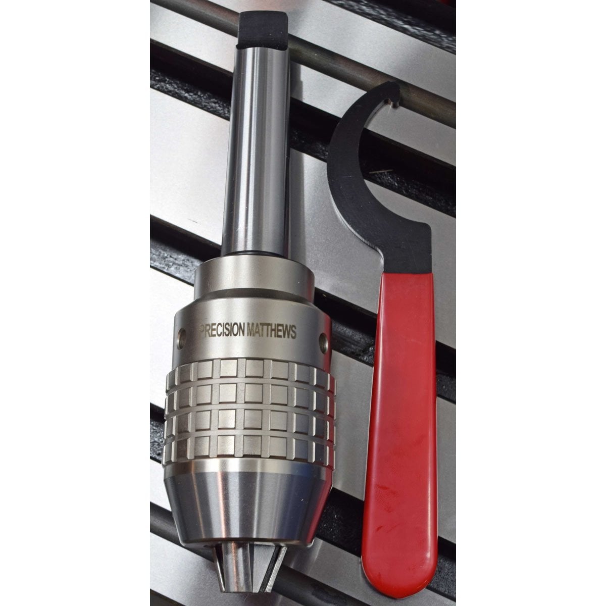 Precision Matthews Keyless Drill Chuck, 1/8"-5/8", MT3 Trailstock - Image 1