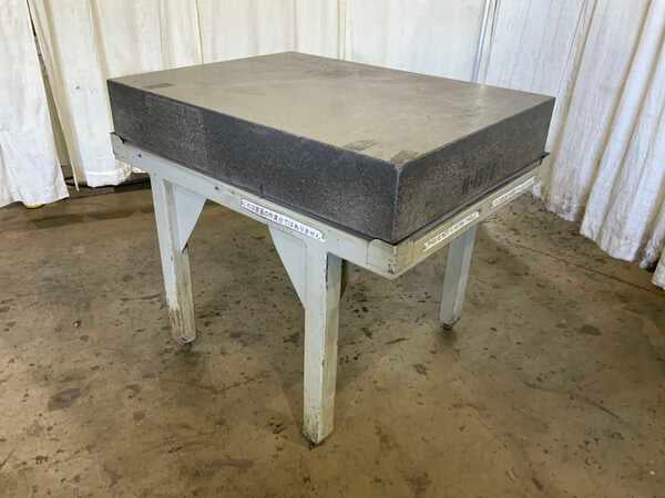 36" x 48" Granite Surface Combustion plate, charcoal color, 42" height on stand - Image 1