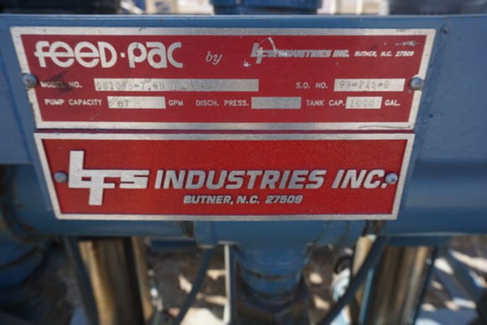 1000 gal. BFS Industries #GS1000-7.5, triplex, Stainless Steel boiler feed water tank w/ (3) 7.5 HP Grundfoss - Image 2