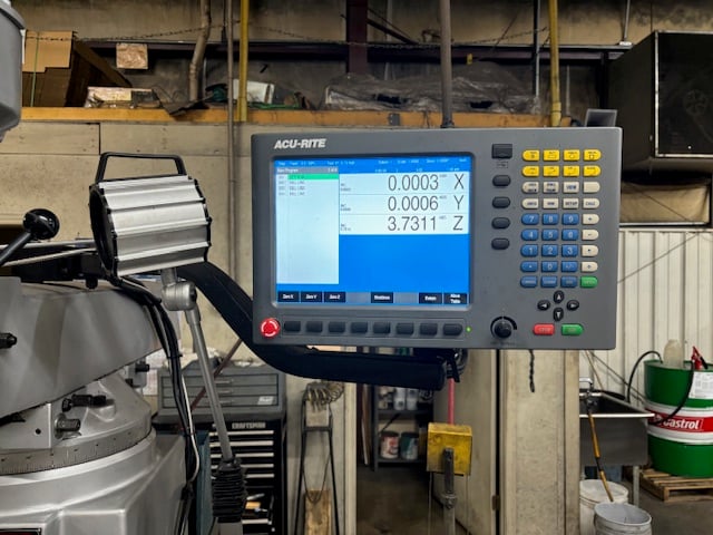 Sharp #TMV-DVS/MP-2, 10" x54" tbl., 3 HP, 31" X, 15.5" Y, 5" Z, 4500 RPM, R-8, 2-Axis, Acu-Rite Millpwr G2 - Image 3