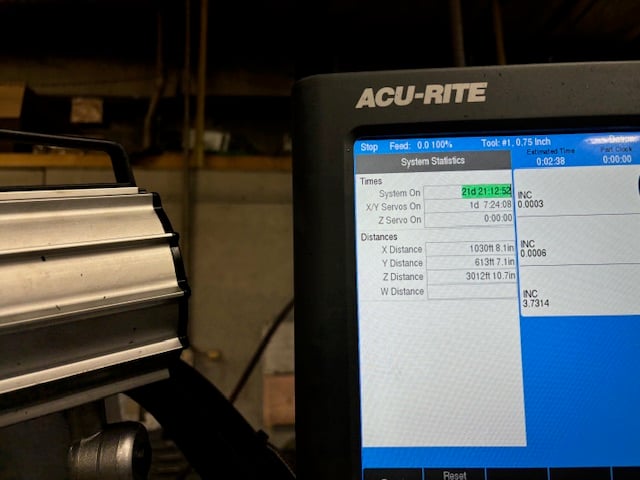 Sharp #TMV-DVS/MP-2, 10" x54" tbl., 3 HP, 31" X, 15.5" Y, 5" Z, 4500 RPM, R-8, 2-Axis, Acu-Rite Millpwr G2 - Image 4
