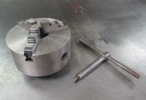 8" 3-Jaw self-centering D1-6 Camlock back lathe chuck with wrench (YMC) - Image 1