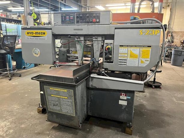 16" x 18" Hyd-Mech #S-23P, semi-automatic horizontal mitering bandsaw, 75 - 400 FPM, 2003 - Image 1