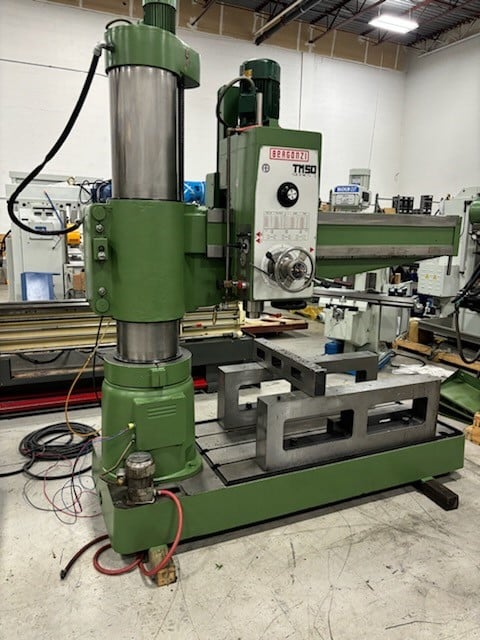 5' -13-3/8" Bergonzi #TM50/1600, radial arm drill, hydraulic clamping, power elevation, coolant system - Image 1