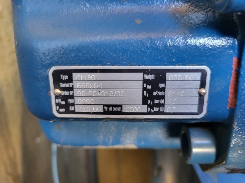 Aerzen #GM80L, positive displacement blower with housing, centrifugal, 125 HP - Image 2