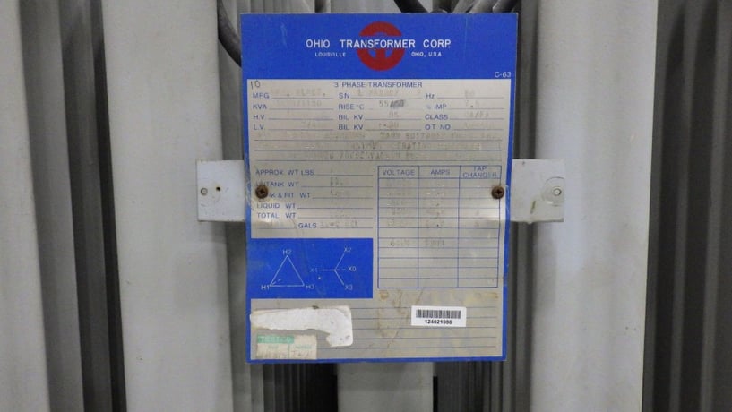 1000/1150 KVA 13800 Delta Primary, 480Y/277 Secondary, General Electric - Image 1