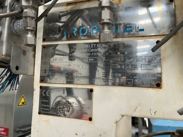 12.5" Rousselet Robatel #BXP-320, basket centrifuge, 17 liter bowl capacity, 3200 rpm, 2015 - Image 4