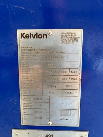 1099 sq.ft., Kelvion, NF150LBA15, Plate Heat Exchanger, 316L Stainless Steel, 145 psig @ 230&deg;F, 2021 - Image 3