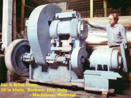 Bertram, Bar and Billet Shear, 3" round capacity, 10" Blades, 70" F-B x 108" L x 75" H, 15 HP - Image 1