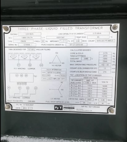 3000 KVA 13800 Primary, 600/347 Secondary, Pioneer Transformer, station type - Image 2