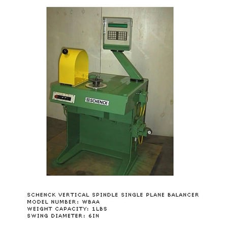 1 lb. Schenck #CBAA, 6" sw., CAB-641 instrument, vert.spindle, single plane, guaranteed - Image 1