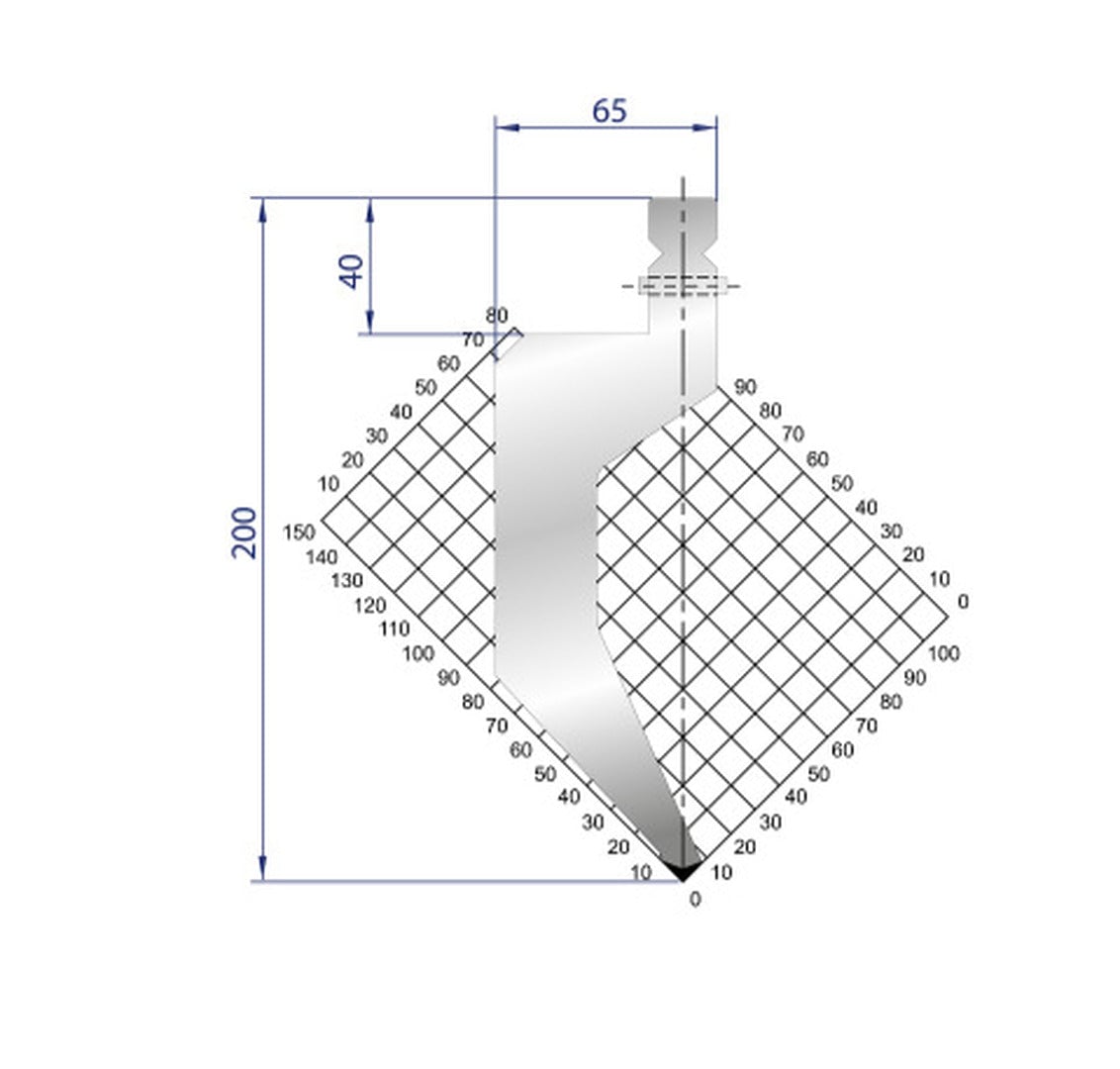 21.65" L, Eurostamp #1320, 550mm 86 degree Gooseneck punch (segmented), new - Image 1