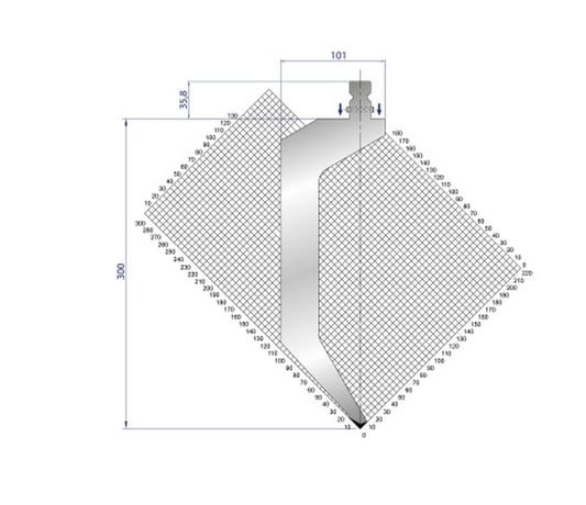 21.65" L, Eurostamp #1315, 550mm 86 degree Gooseneck punch (segmented), new - Image 1