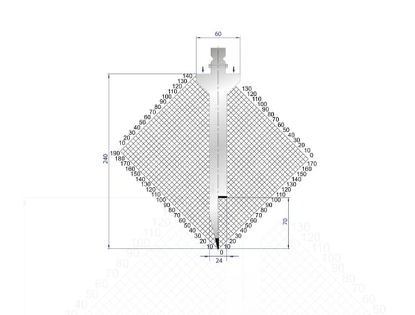 21.65" L, Eurostamp #1295, 550mm 28 degree Hemming die straight punch (segmented), new - Image 1