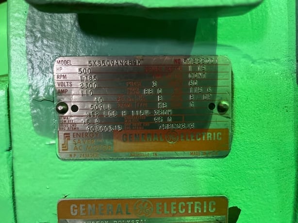 500 HP 1800 RPM General Electric, Frame 509LL, Drip-Proof Ball Bearing, 2300 Volts - Image 3