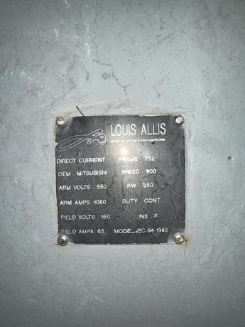 Louis Allis, Fr.752, Traction/ Drill Motor, 738 HP, 900 RPM, 550 VA - Image 2