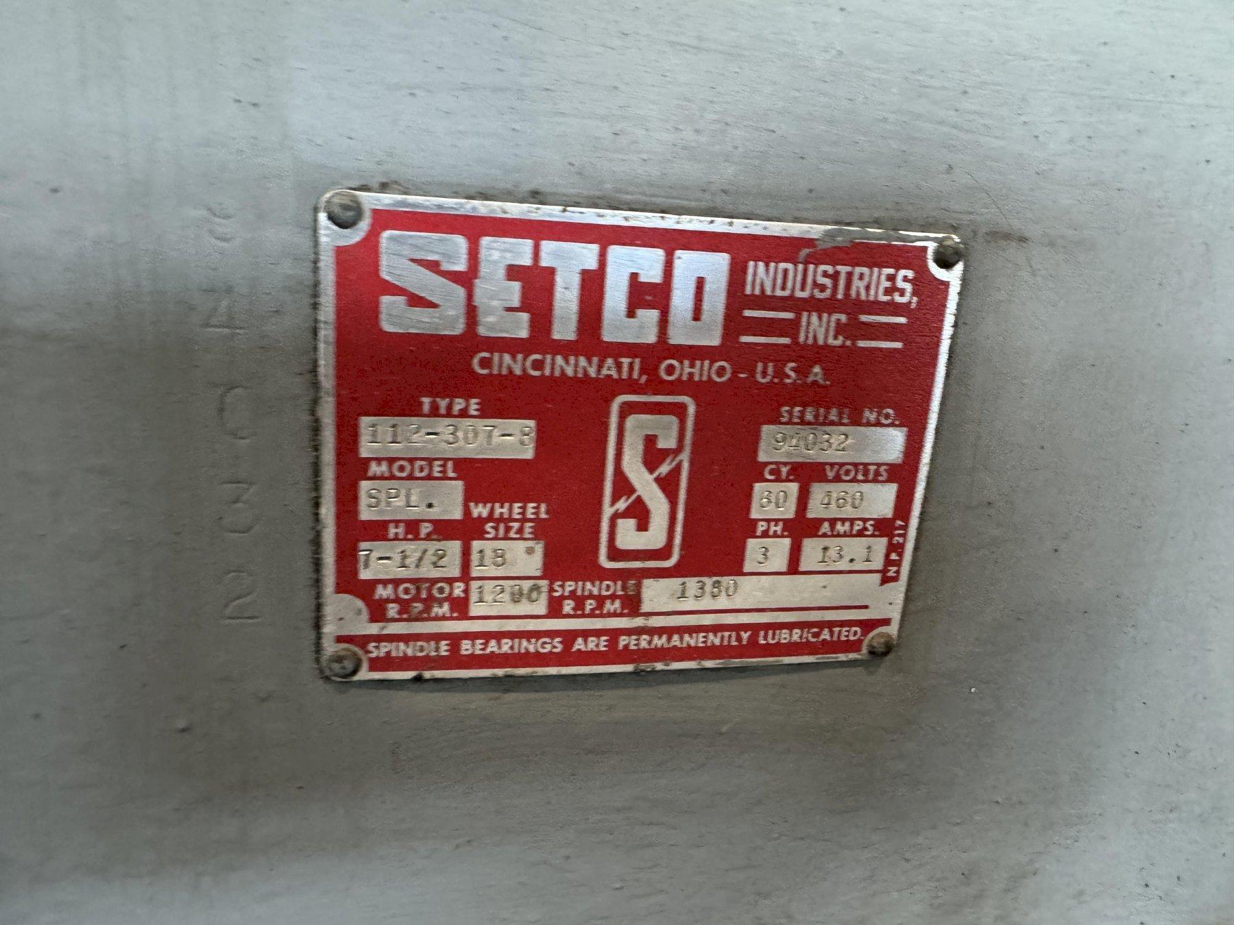 18" Setco #SPL.112-307-8, Double End Pedestal Grinder, 7-1/2 HP, 1380 RPM - Image 5