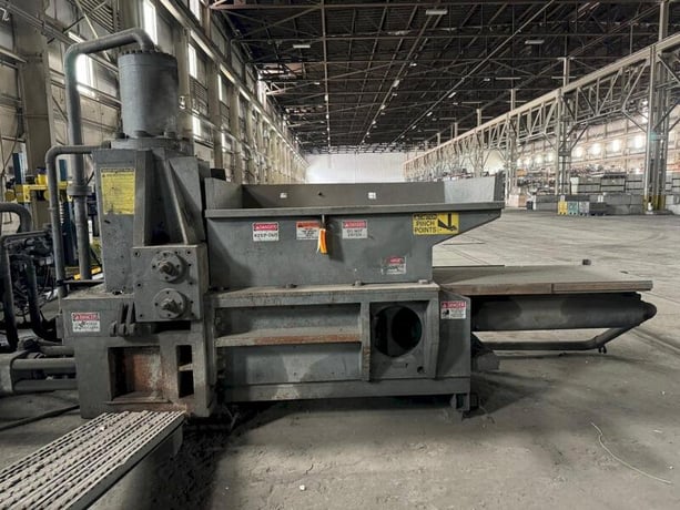 Harris #TGS-57, Metal Baler/briquetter, 90" L x 34" W x 24" D charging box, 12" width X 10" T X Variable - Image 2