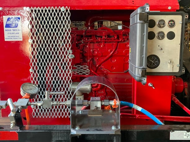 30 GPM @ 15000 psi Gardner Denver Denver hydrostatic tester, clutched PTO, trailer mounted w/tanks - Image 2