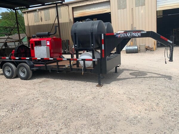 30 GPM @ 15000 psi Gardner Denver Denver hydrostatic tester, clutched PTO, trailer mounted w/tanks - Image 3