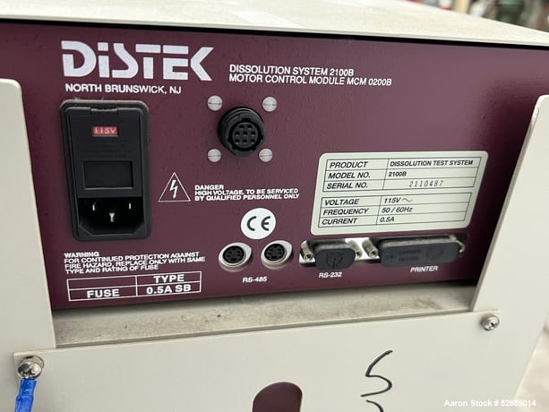 Dissolution System, Distek #2100B, (6) built in vessel positions, 500ml to 1000ml Volume - Image 5