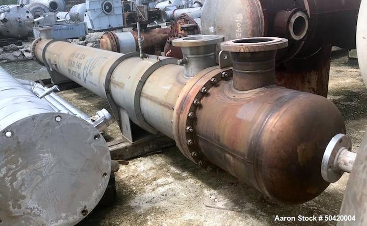 930 sq.ft. Ellett Industries, shell & tube heat exchanger, horizontal, single pass, Zirconium tubes, 2008 - Image 2